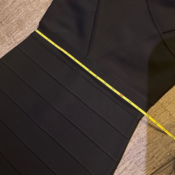 Herve Leger Cross Neck Midi Dress in BLACK. - Picture 11 of 13